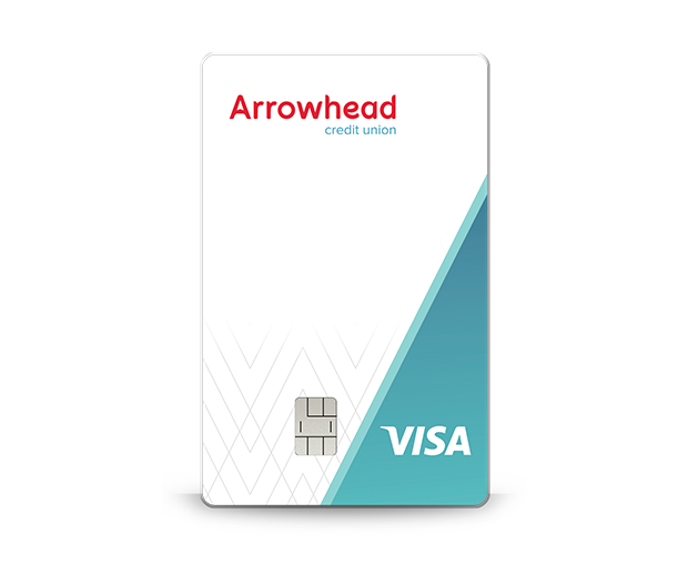 Arrowhead visa credit card in stack of other cards